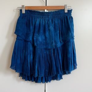 LoveShackFancy hand dyed ruffle mini skirt size 2